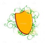 Abstract Shield with Floral Background